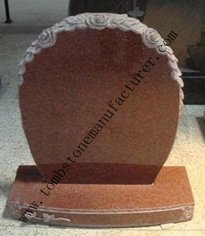 rose carving granite headstone10